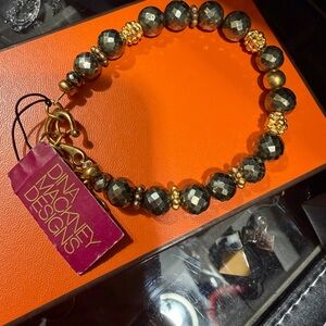 HEAL real PYRITE BEAD BRACELET by Dina Mackney designs large